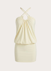 Etta Halter Mini Dress - Yellow