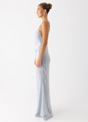 Solo Sequin Maxi Dress - Misty Blue
