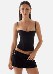 Tayana Corset Top - Black