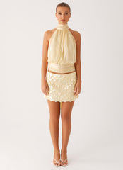 Willow Chiffon Top - Yellow