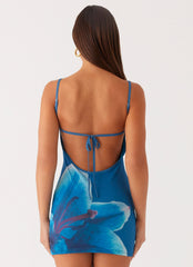 Althena Mini Dress - Turquoise Floral